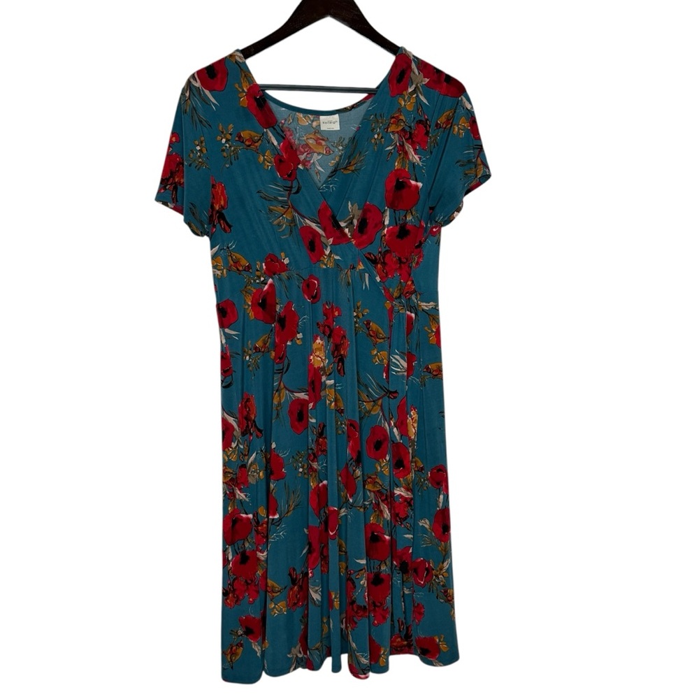Kaileigh Woman's Size Large Short Sleeve Floral Midi Dress